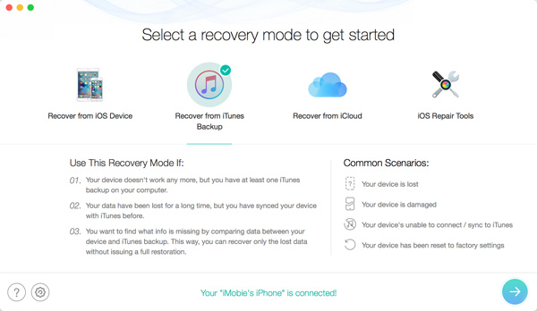 Extractor de copia de seguridad de iOS como Fonererescure para iOS