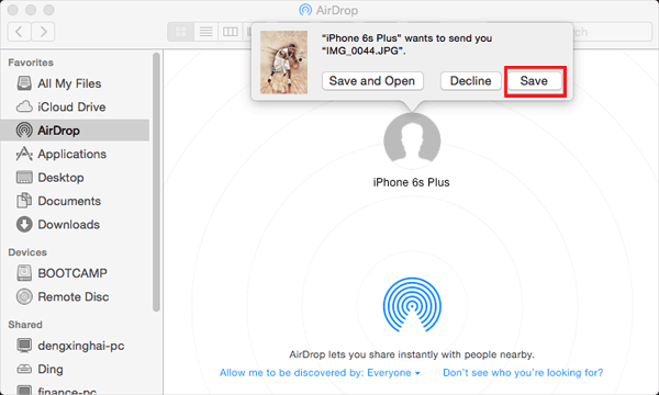 Cómo extraer fotos del iPhone a través de Airdrop