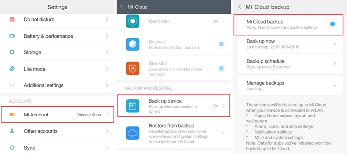 Recuperar los datos de Xiaomi de Mi Cloud