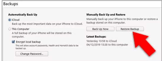 Recuperar el mensaje de iTunes