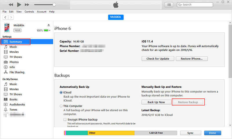 Cómo recuperar las fotos de Snapchat de la copia de seguridad de iTunes