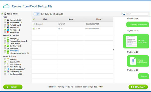 Use el mejor extractor de copia de seguridad de iPhone para restaurar los datos de la copia de seguridad de iCloud