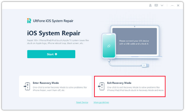 Modo de recuperación de salida en el iPhone 16E