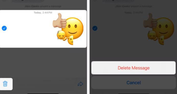 Eliminar la etiqueta emoji como mensajes en iPhone