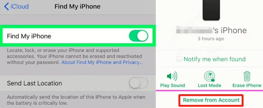 Eliminar de buscar mi iPhone