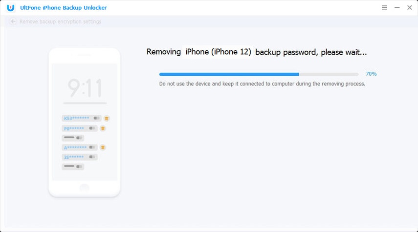 Comience a eliminar la configuración de cifrado de copia de seguridad del iPhone