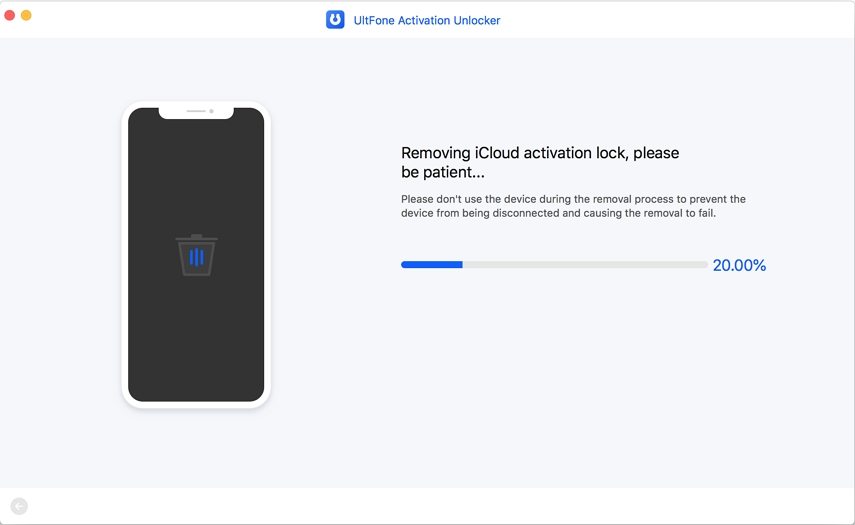 Haga clic en el botón Inicio para eliminar el bloqueo de activación de iCloud