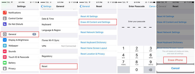 Configuración de reinicio en iPhone iPad