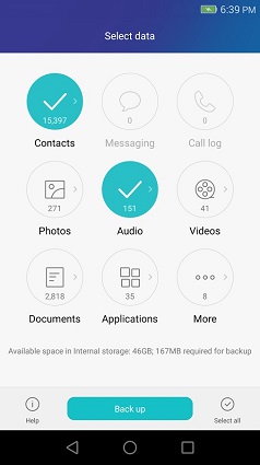 Restaurar contactos de la aplicación de copia de seguridad de Huawei