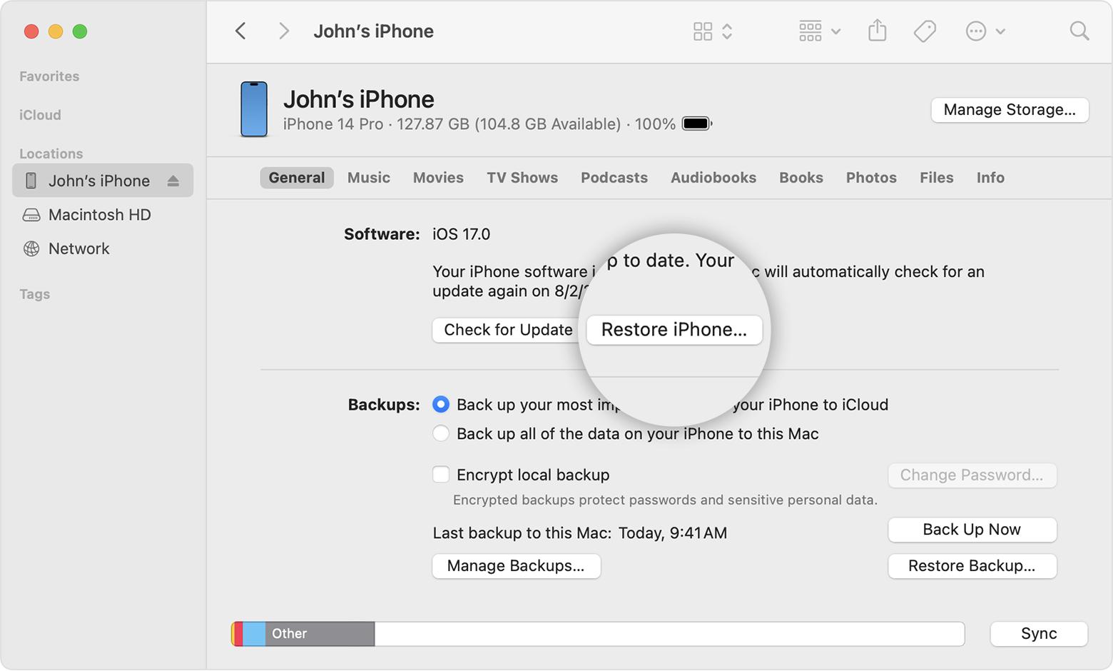 iOS 17.1 Problema