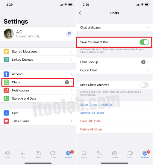 Guardar foto a la cámara whatsapp en iOS