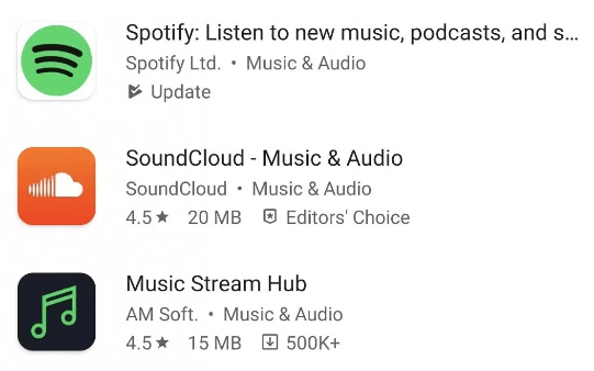 Aplicación de búsqueda Soundloud