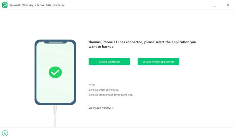 Seleccione la copia de seguridad de la cuenta Recovergo whatsapp