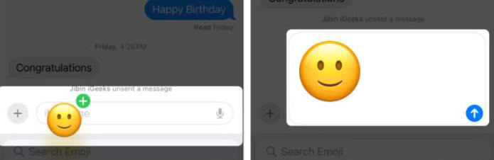 Enviar emoji como pegatina en iPhone