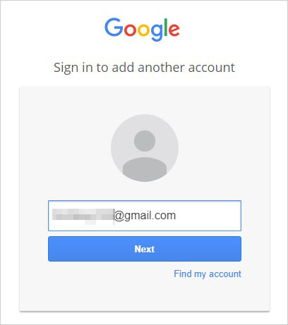 Ingrese la cuenta de Gmail
