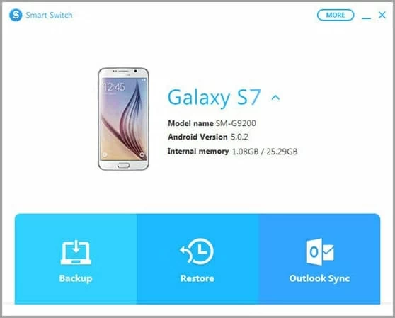 Samsung Smart Switch a los contactos de transferencia