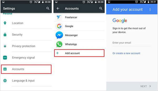¿Cómo transfiero de Oppo a Samsung a través de la cuenta de Google?