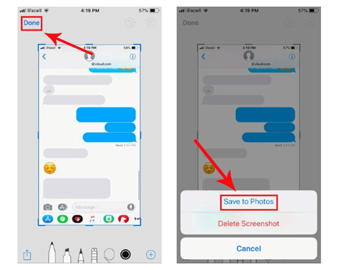 Cómo guardar mensajes en iPhone localmente tomando pantallas de pantalla