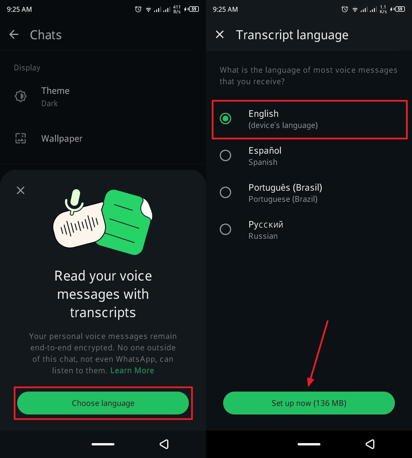 Elija idiomas y configure ahora