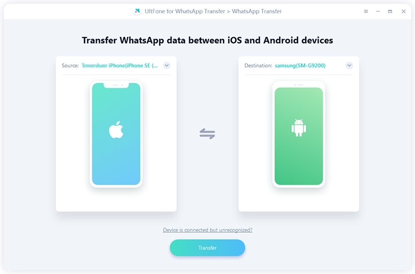 Transfiera WhatsApp de iPhone a Android