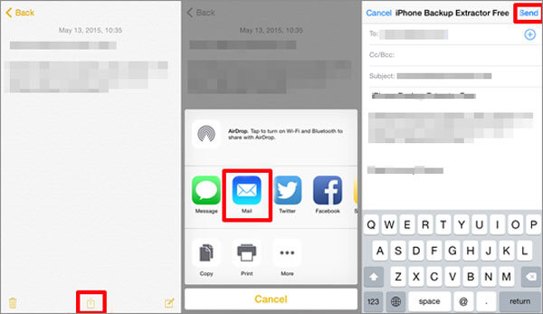 Cómo transferir notas de iPhone a Mac o PC con correo electrónico