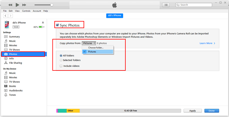 Mueva datos de Huawei a iPhone a través de iTunes