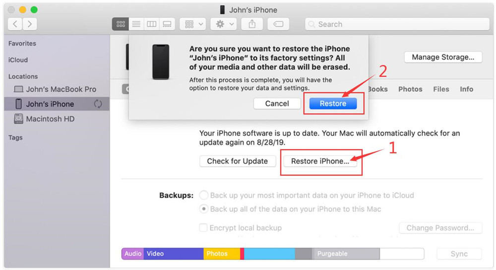 Apague la pantalla de bloqueo en el iPhone a través de iTunes
