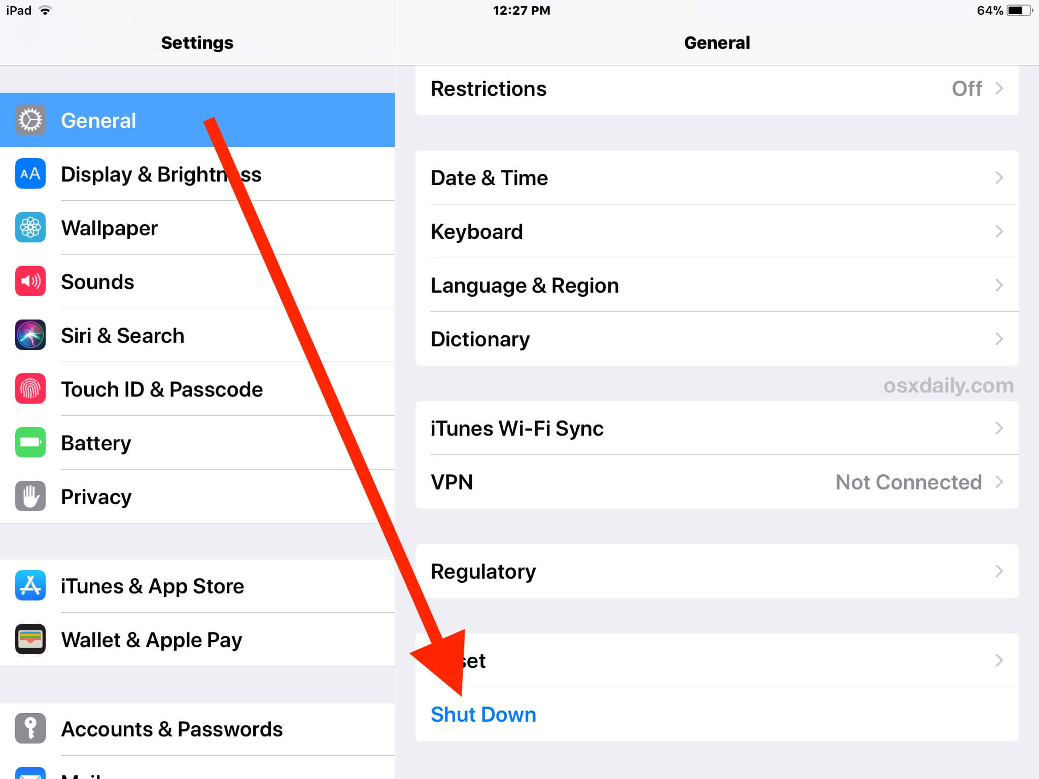 Apague el iPhone 12 a través de la configuración