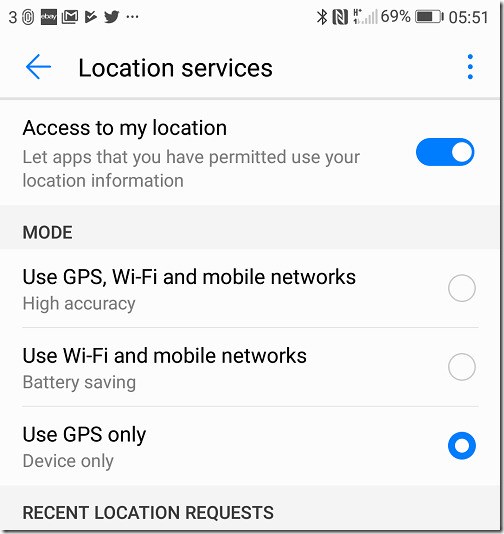 Encienda la ubicación o GPS en su dispositivo