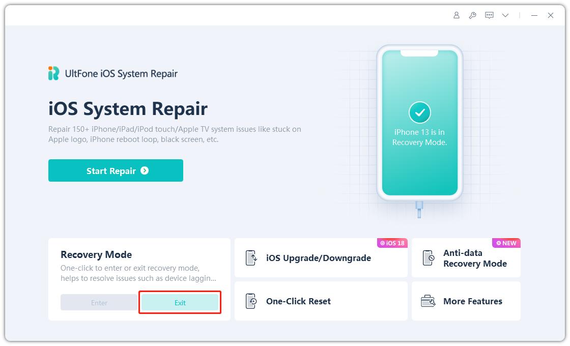 La mejor herramienta para arreglar iOS 17/18 atascada en el modo de recuperación