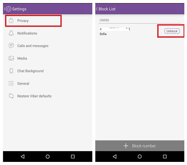 Ver números bloqueados en Android a través de la aplicación de mensajería