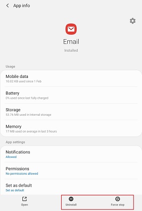 Desinstalar la aplicación en Android