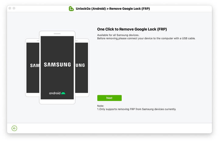 Seleccione Bypass FRP en todas las versiones de Android