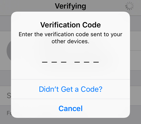 Código de verificación en iPhone