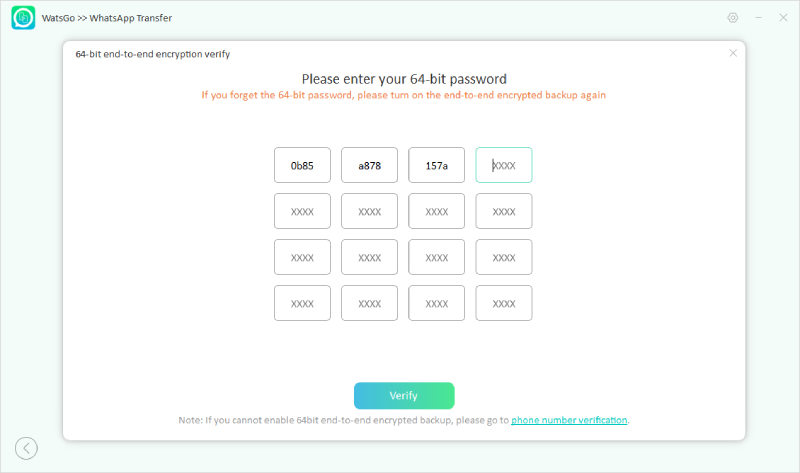 Verificar la copia de seguridad encriptada de WhatsApp