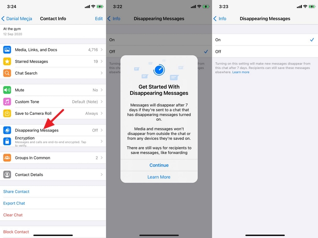 Enciende las medidas de desaparición en iPhone