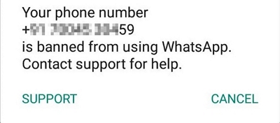 WhatsApp está prohibido temporalmente el soporte de WhatsApp