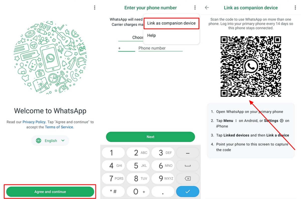 de acuerdo y continúe con el código QR