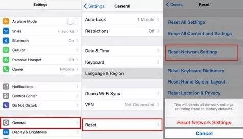 Restablecer la configuración de la red