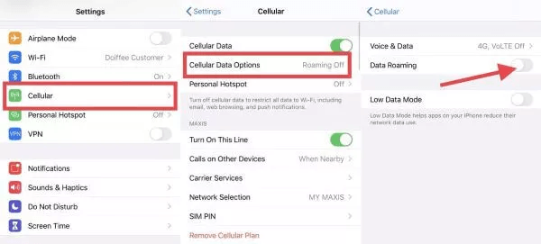 Activar roaming de datos